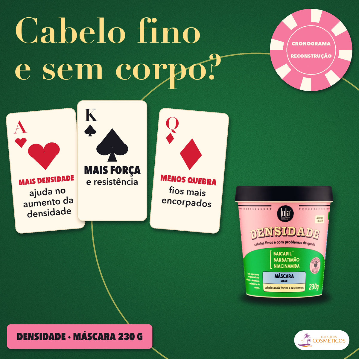 Máscara Densidade Lola Baicapil e Cupuaçu Cabelo Fino: apresentação, com o que a fórmula faz pelo fio