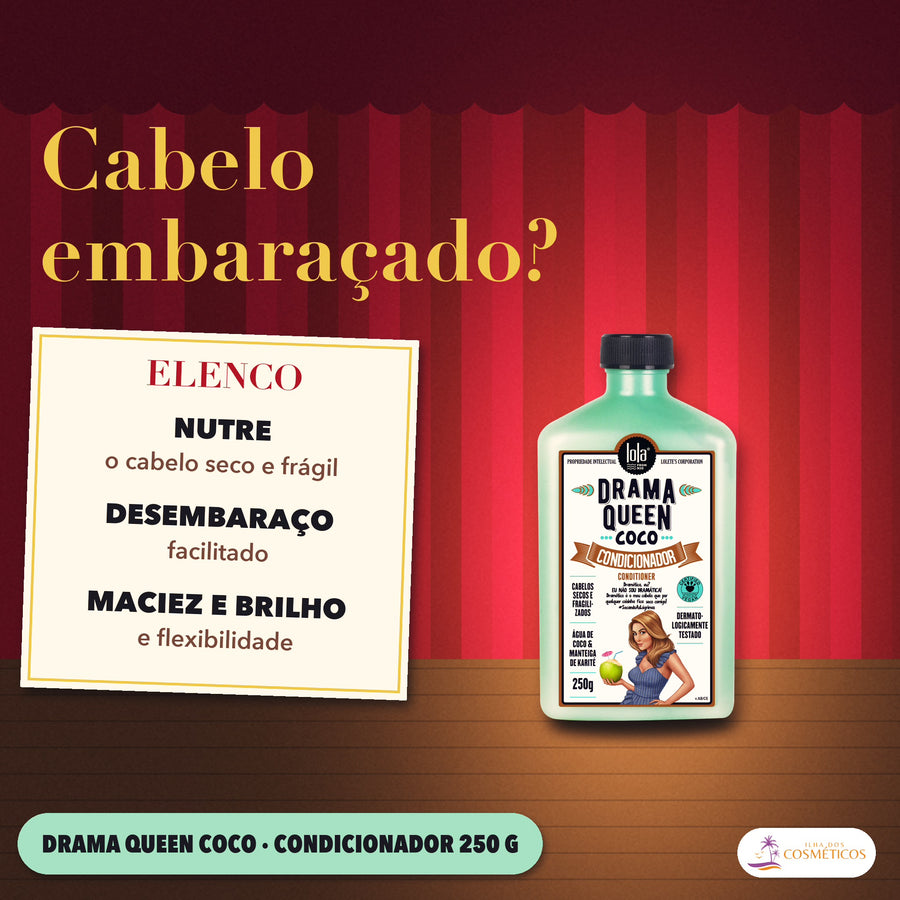Condicionador Drama Queen Coco Lola Cabelo Seco: apresentação, nutre o cabelo frágil, mais fácil de desembaraçar