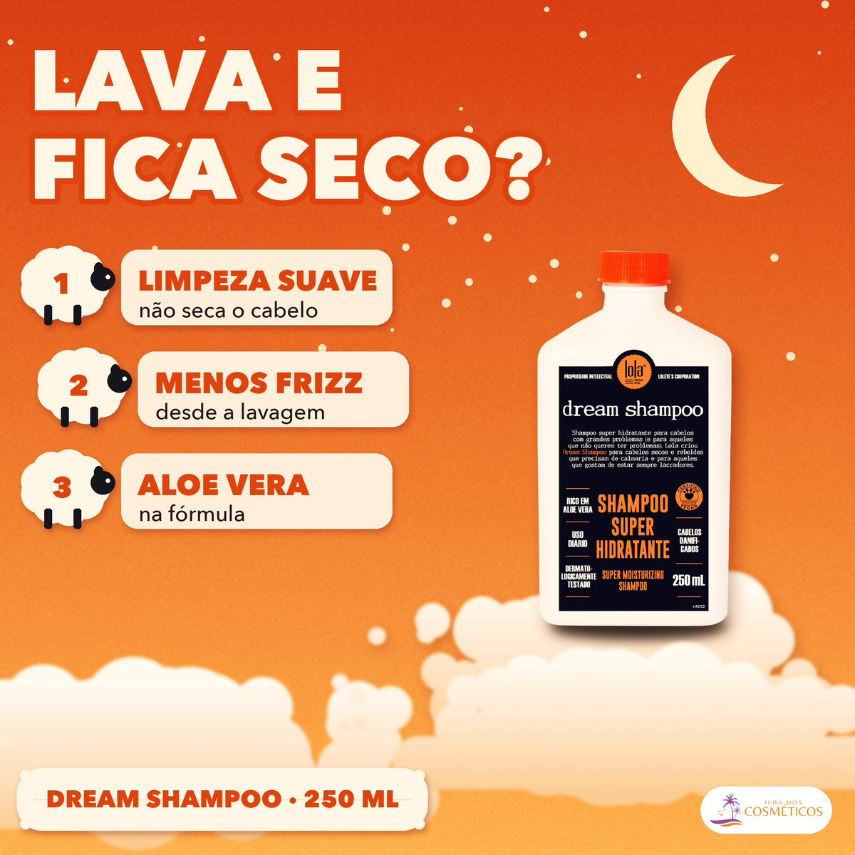 Shampoo Dream Cream Lola Super Hidratante Aloe e Argão: apresentação, com o que a fórmula faz pelo fio