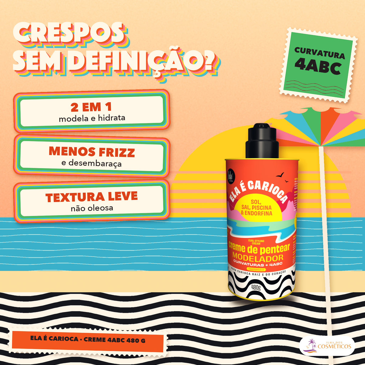 Creme de Pentear Ela é Carioca Lola Crespos 4ABC: apresentação, com o que a fórmula faz pelo fio