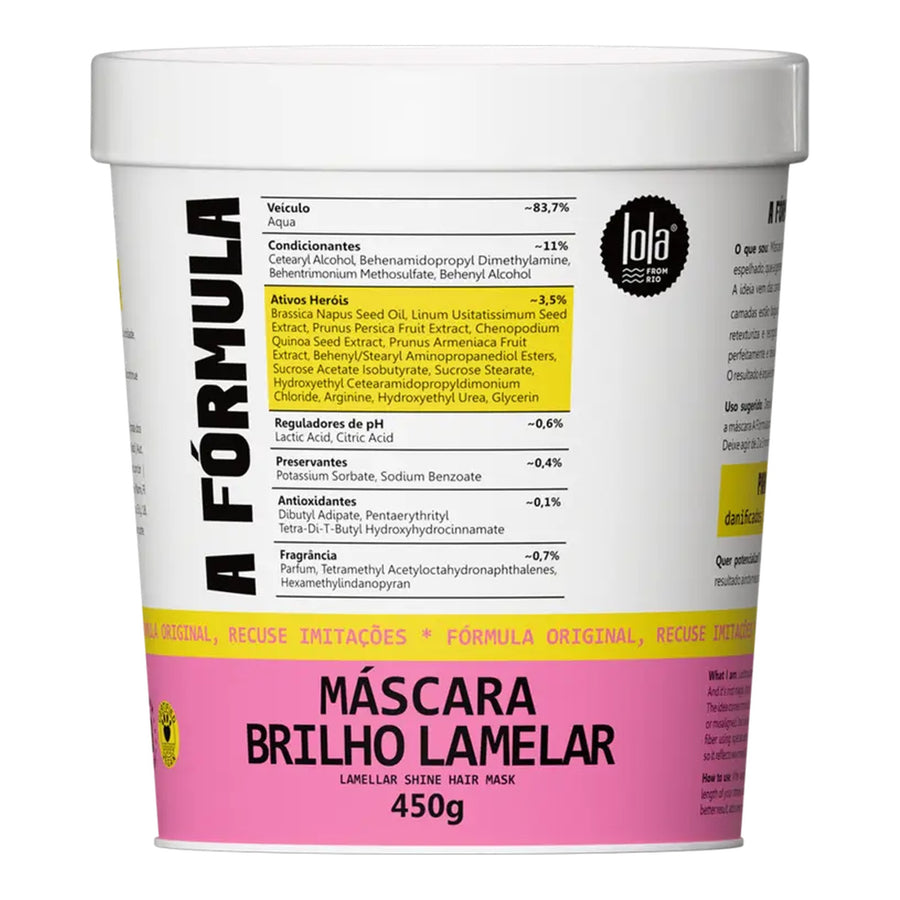 Lola A Fórmula Máscara Brilho Lamelar 450g — foto oficial da marca