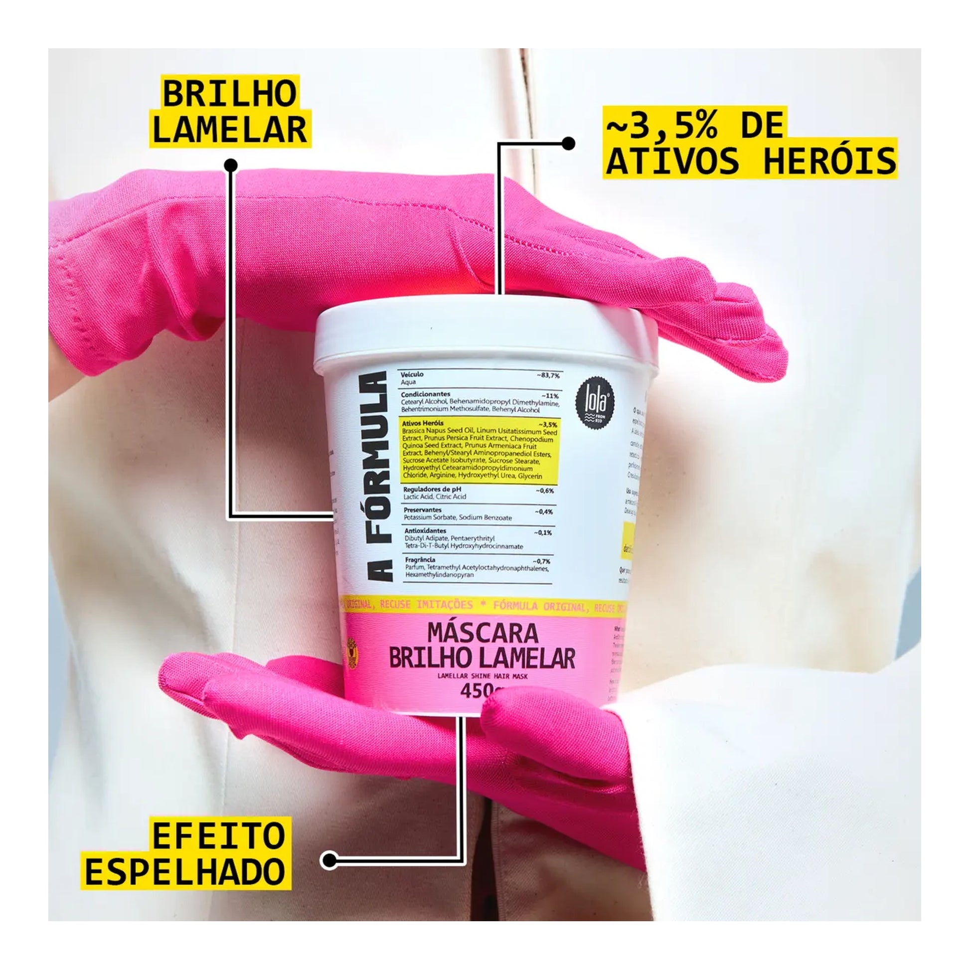 Lola A Fórmula Máscara Brilho Lamelar 450g — foto oficial da marca