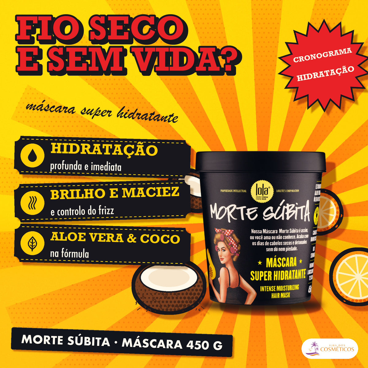 Máscara Morte Súbita Lola Super Hidratante: apresentação, com o que a fórmula faz pelo fio