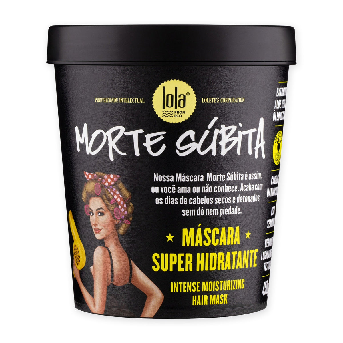 Máscara Morte Súbita Lola Super Hidratante: frente do pote, fundo branco