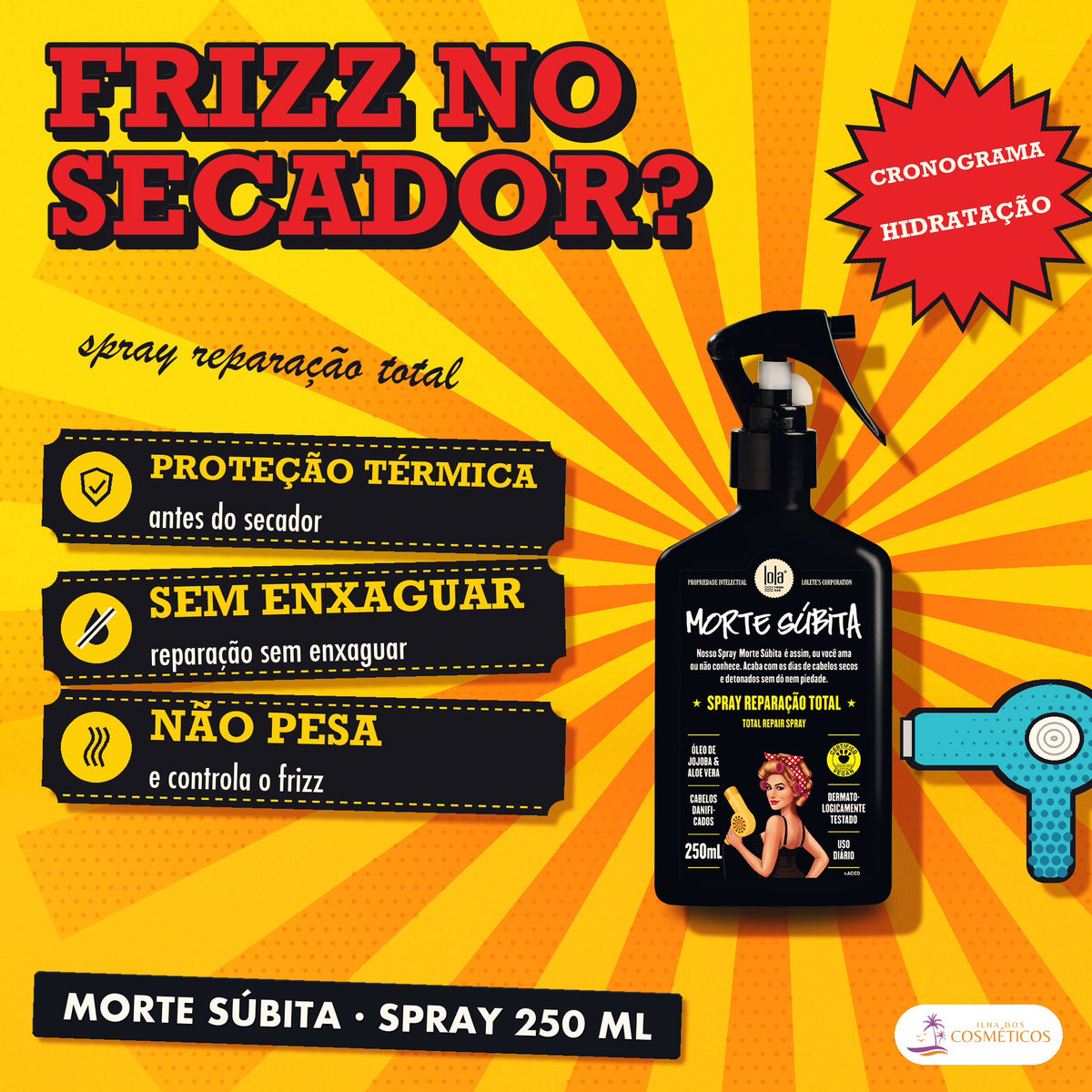 Spray Morte Súbita Lola Reparação Total: apresentação, com o que a fórmula faz pelo fio