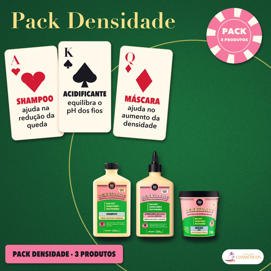 Pack Densidade Lola Acidificante, Shampoo e Máscara: apresentação dos três produtos e do que cada um faz