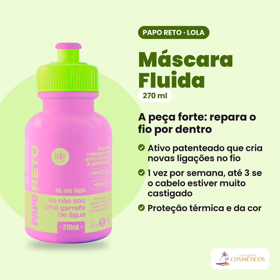 O que é o papo reto mascara, uma das peças do Lola Pack Papo Reto Shampoo + Máscara + Condicionador Detox e Reparação