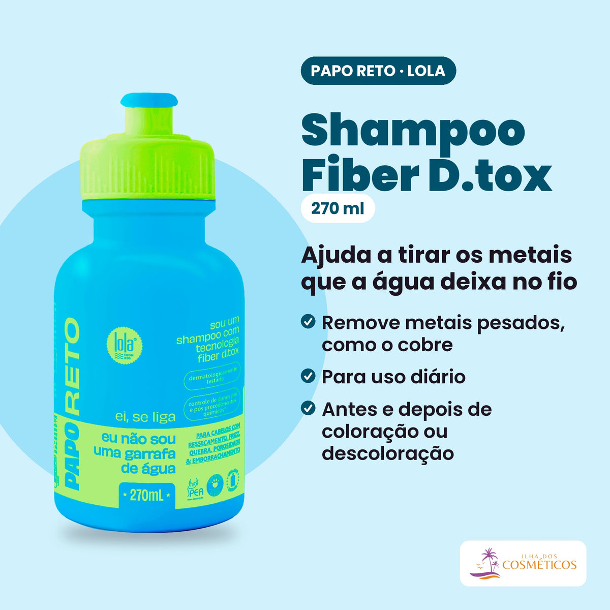 O que é o papo reto shampoo, uma das peças do Lola Pack Papo Reto Shampoo + Máscara + Condicionador Detox e Reparação