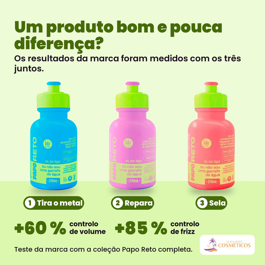 Porque é que os produtos do Lola Pack Papo Reto Shampoo + Máscara + Condicionador Detox e Reparação funcionam juntos