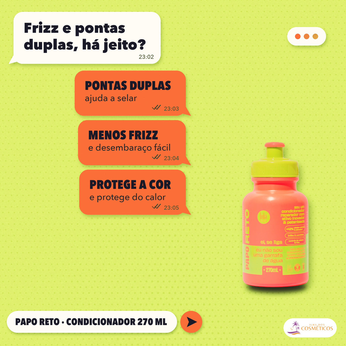 Condicionador Papo Reto Lola Reparação Molecular: apresentação, com o que a fórmula faz pelo fio