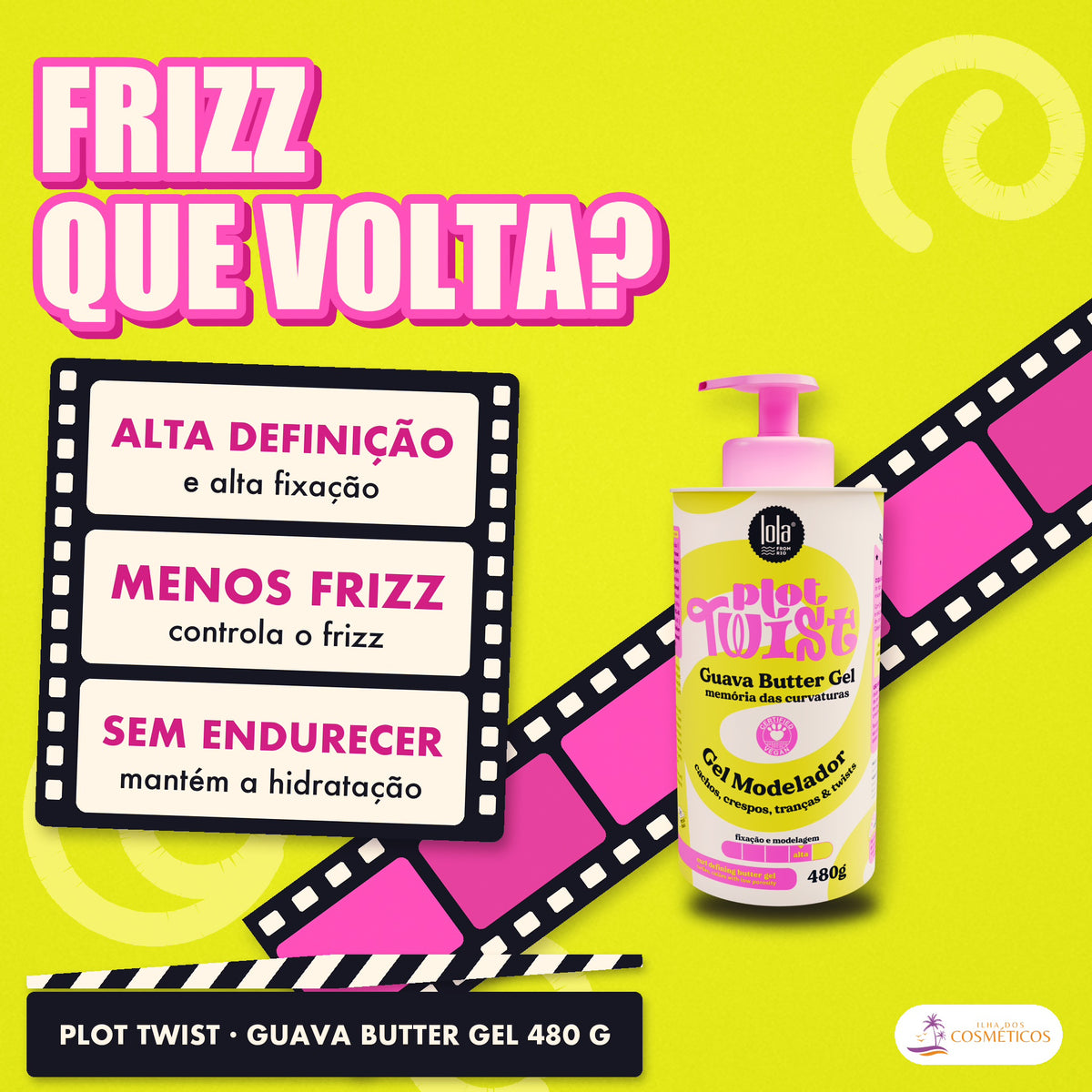 Gel Plot Twist Lola Guava Modelador Define Cachos: apresentação, com o que a fórmula faz pelo fio