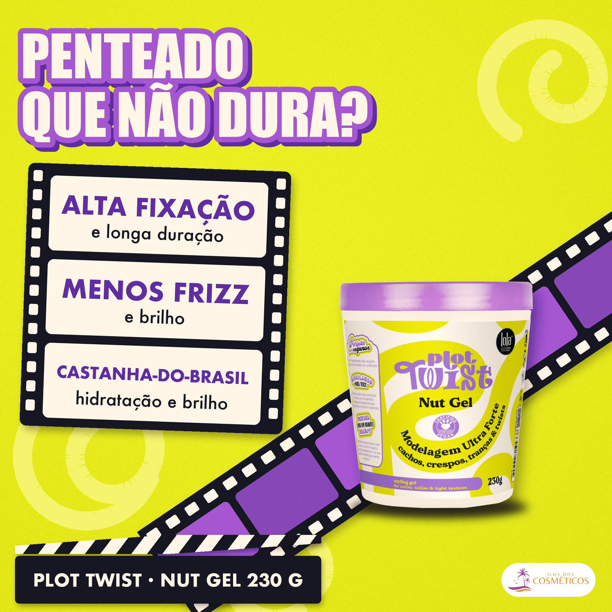 Gel Plot Twist Lola Nut Alta Fixação: apresentação, com o que a fórmula faz pelo fio