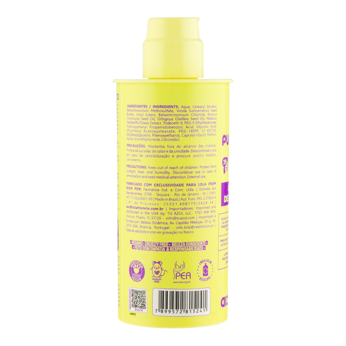 Lola Purple Acid 250ml — rótulo e modo de usar