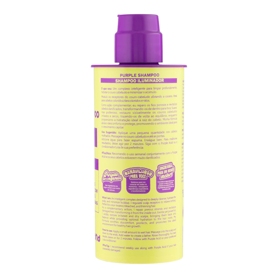Lola Purple Shampoo 250ml — rótulo e modo de usar