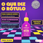 Óleo Purple Lola Iluminador Anti-Amarelamento Loiro: o que diz o rótulo, evita o amarelamento e protege do calor
