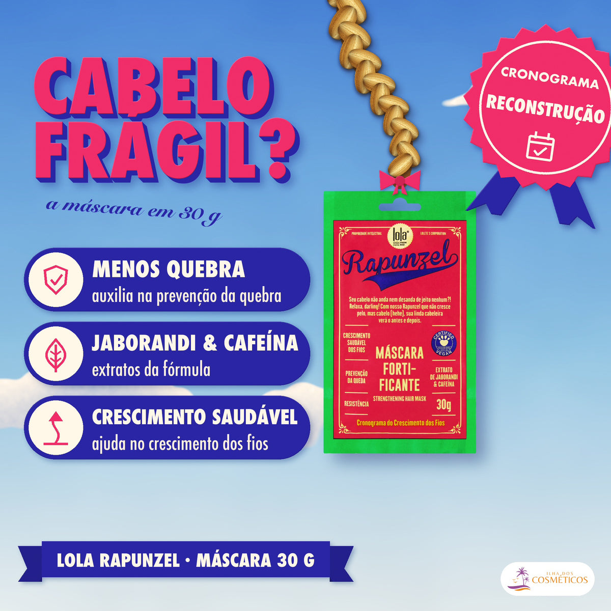 Máscara Rapunzel Lola Fortificante Anti-Queda: apresentação, com o que a fórmula faz pelo fio