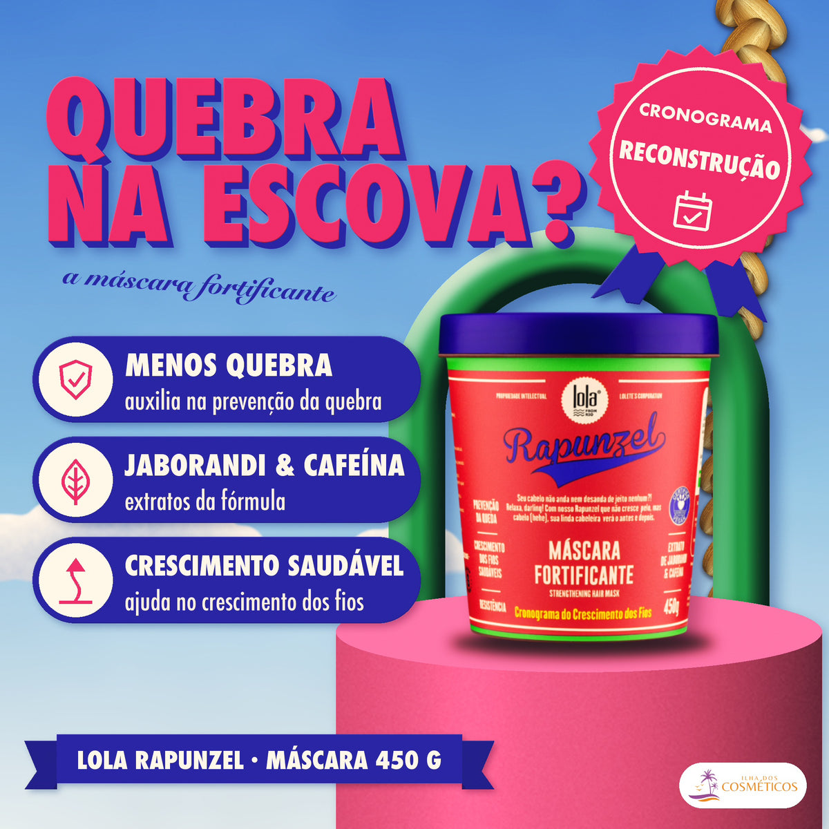 Máscara Rapunzel Lola Fortificante Anti-Queda: apresentação, com o que a fórmula faz pelo fio
