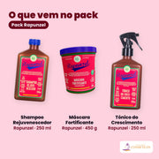 O que vem no Pack Rapunzel: shampoo 250 ml, máscara 450 g e tónico 250 ml