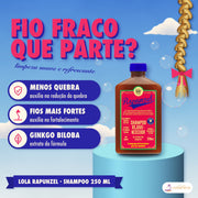 Shampoo Rapunzel Lola Rejuvenescedor Anti-Queda: apresentação, com o que a fórmula faz pelo fio