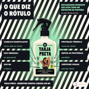 Spray Tarja Preta Lola Queratina Vegetal Líquida: o que diz o rótulo, cabelos danificados e repõe as proteínas perdidas