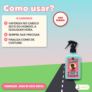 Spray Água de Coco Transição Lola Day After: como usar, no cabelo seco ou húmido, a qualquer hora, de uso diário