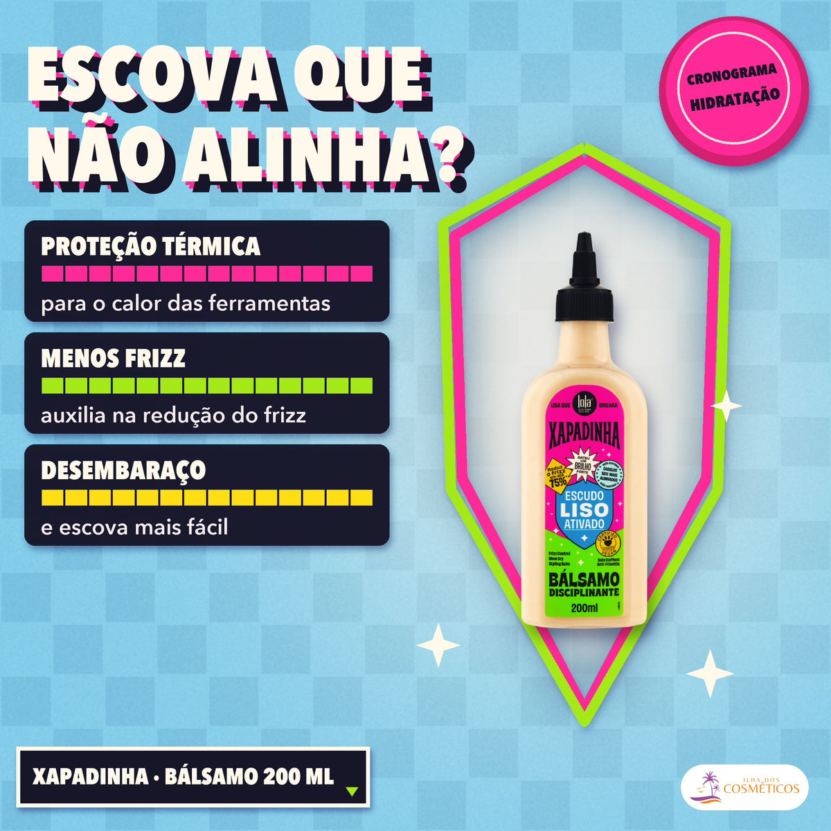 Bálsamo Xapadinha Lola Disciplinante Liso: apresentação, com o que a fórmula faz pelo fio