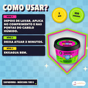 Máscara Xapadinha Lola Disciplinante Anti-Frizz: como usar o pote de 100 g, passo a passo, com o tempo e a frequência