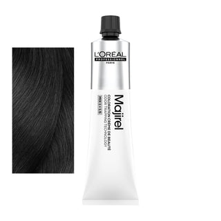 Coloração L'Oréal Professionnel Majirel tom 4: amostra da cor junto ao tubo de 60 ml