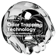 Odor Trapping Technology: retém as moléculas de amoníaco e reduz o odor