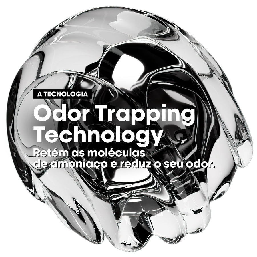 Odor Trapping Technology: retém as moléculas de amoníaco e reduz o odor