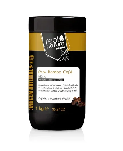 Real Natura Pro-Reparação Bomba Café Máscara 1kg - Ilha dos cosméticos