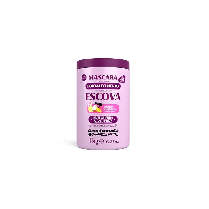 Gota Dourada Cabelos Com Escova Máscara 1kg - Ilha dos cosméticos