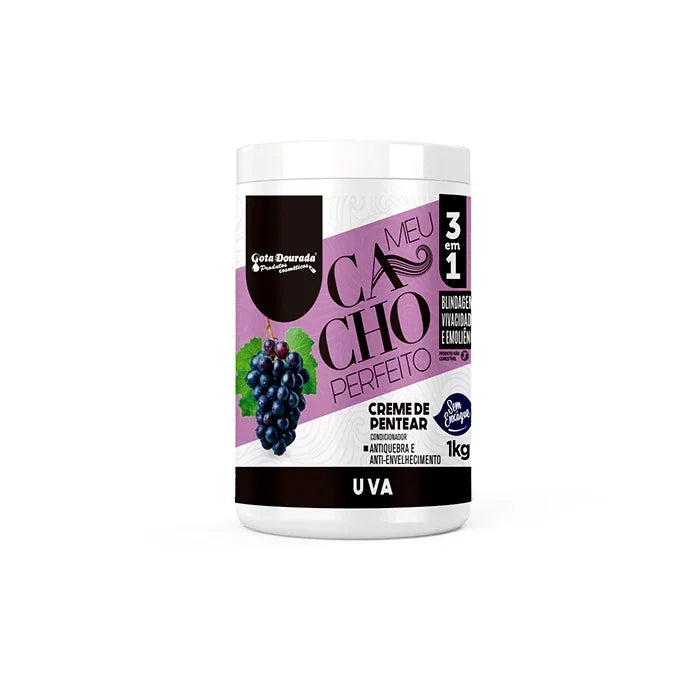 Gota Dourada Creme de Pentear Meu Cacho Perfeito Uva 1 Kg - Ilha dos cosméticos
