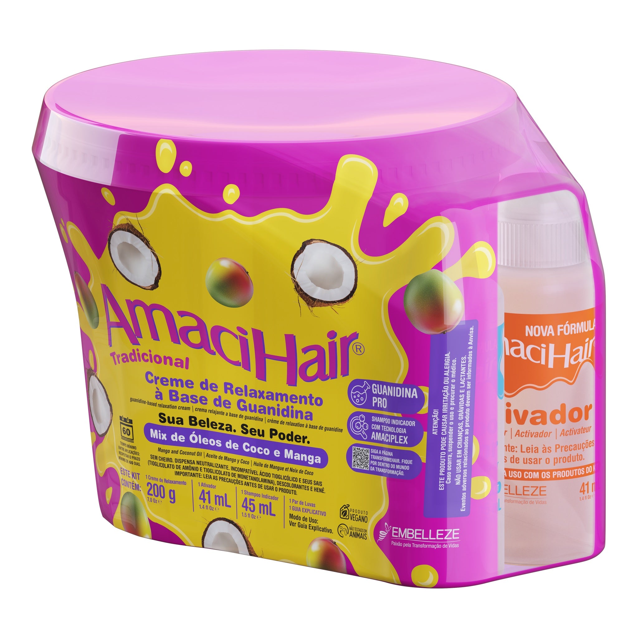 Amacihair Kit de Relaxamento  Tradicional à base de Guanidina 210g, foto oficial da marca