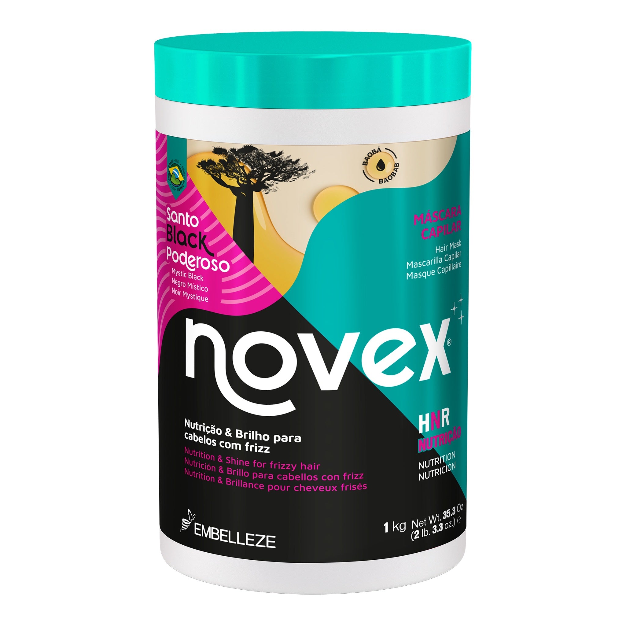 Novex Santo Black Poderoso Máscara 1kg, foto oficial da marca