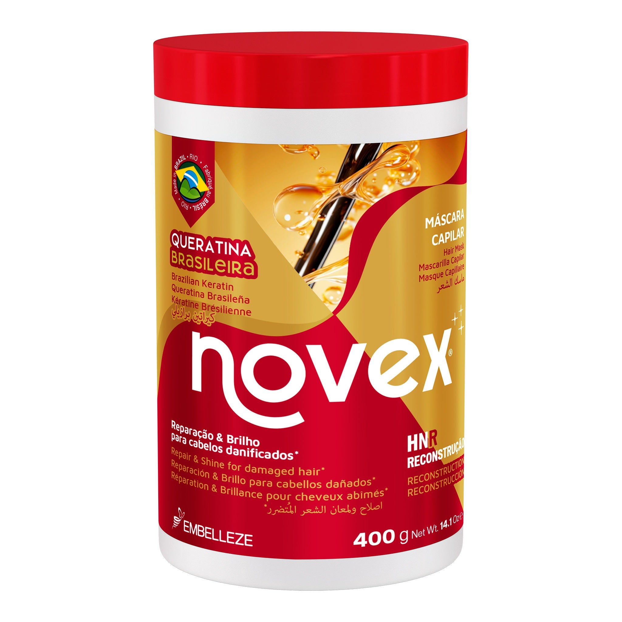 Novex Queratina Brasileira Máscara  400g, foto oficial da marca