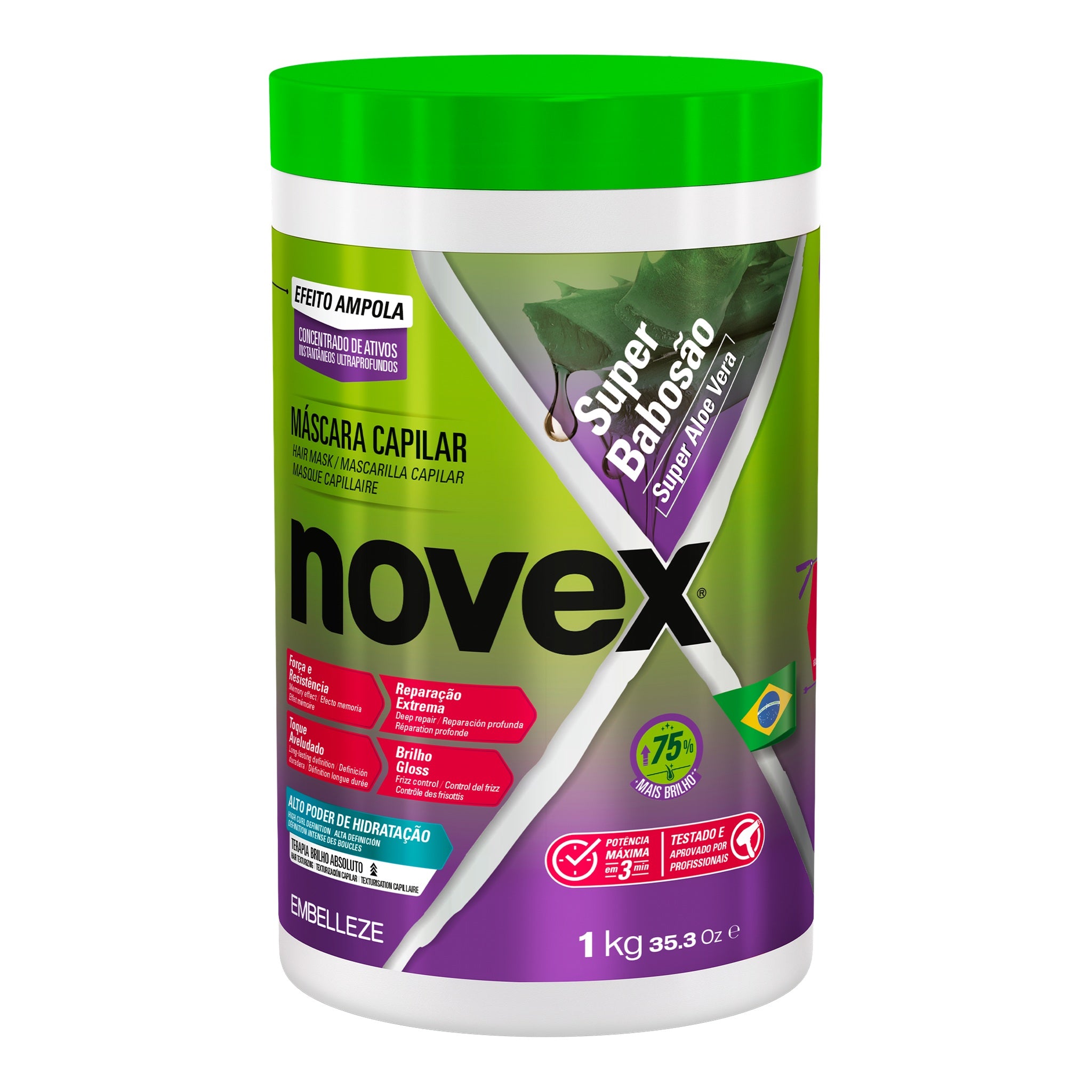Novex Super Babosão Aloe Vera Máscara 1kg, foto oficial da marca