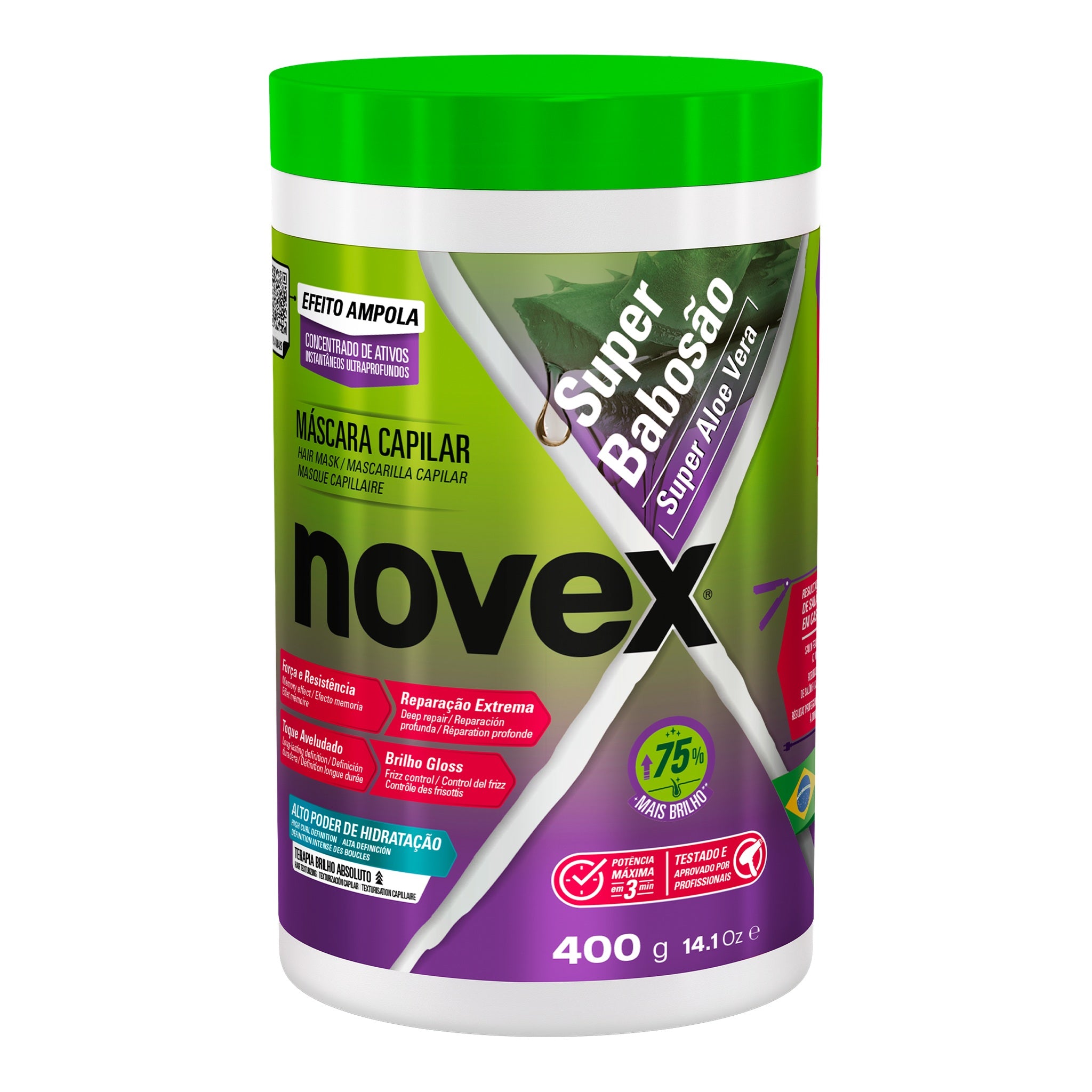 Novex Super Babosão Aloe Vera Máscara  400g, foto oficial da marca