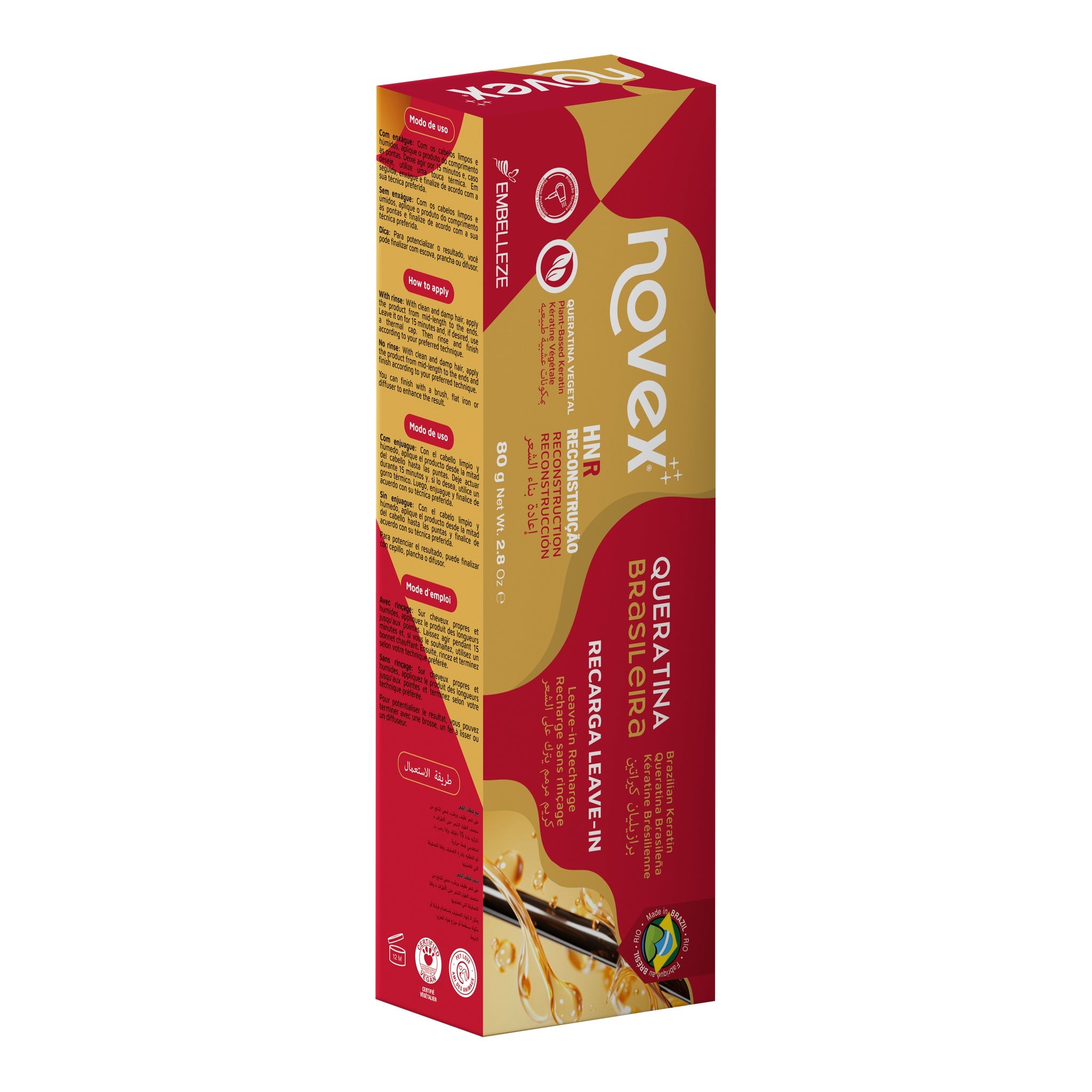Novex Recarga de Queratina Brasileira 80g, foto oficial da marca