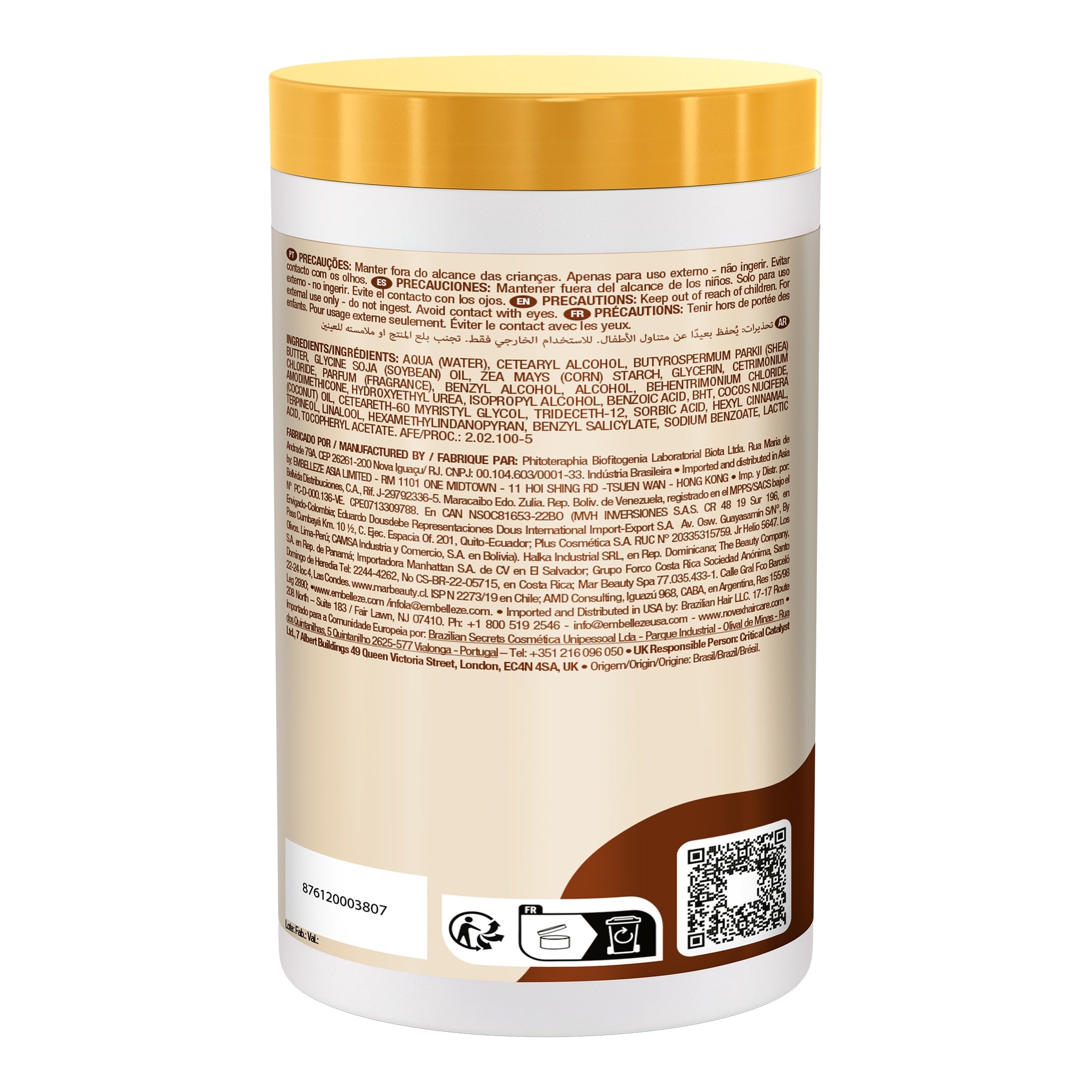 Novex Óleo de Coco Máscara Capilar 400g, foto oficial da marca