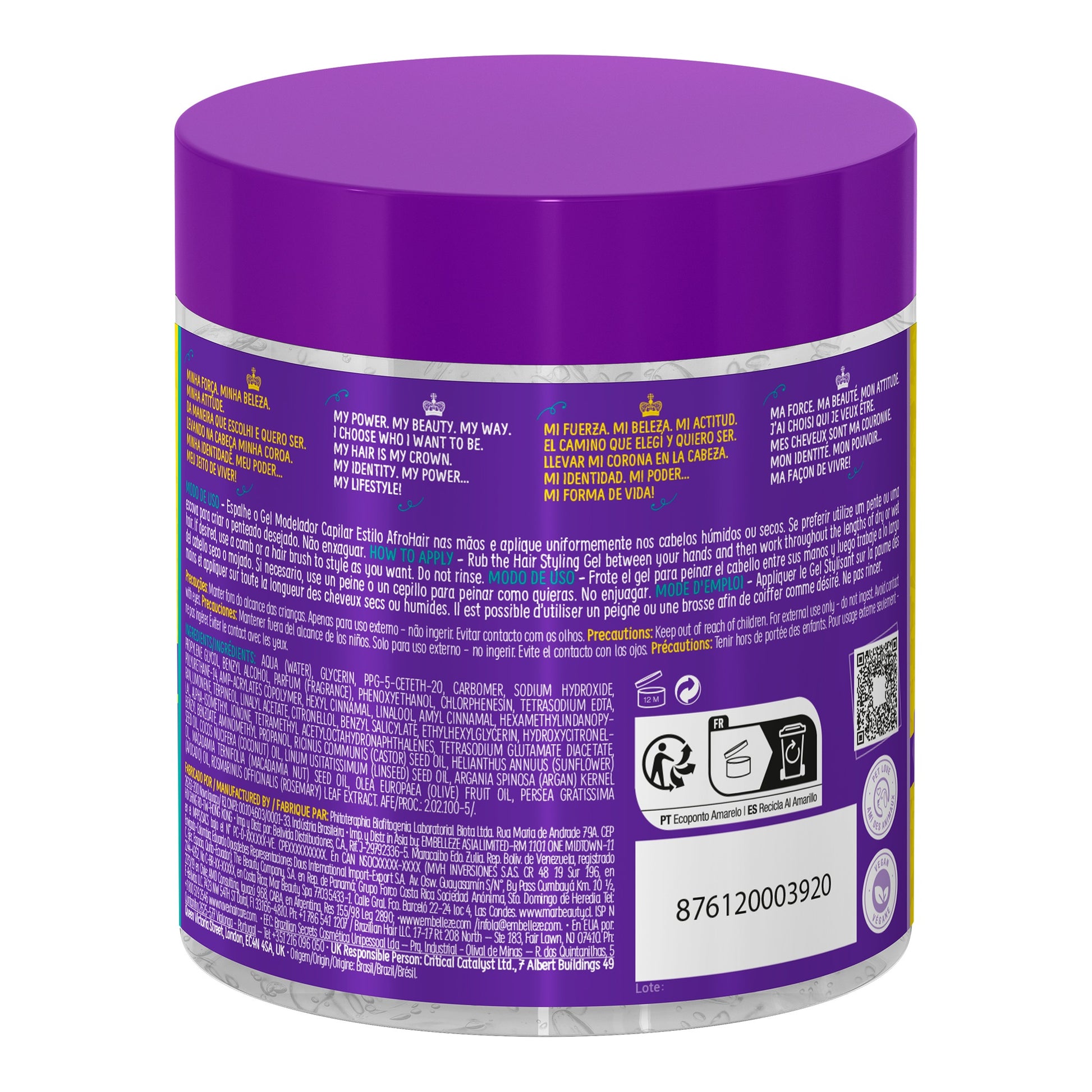 Novex AfroHair Gel Modelador 500ml, foto oficial da marca