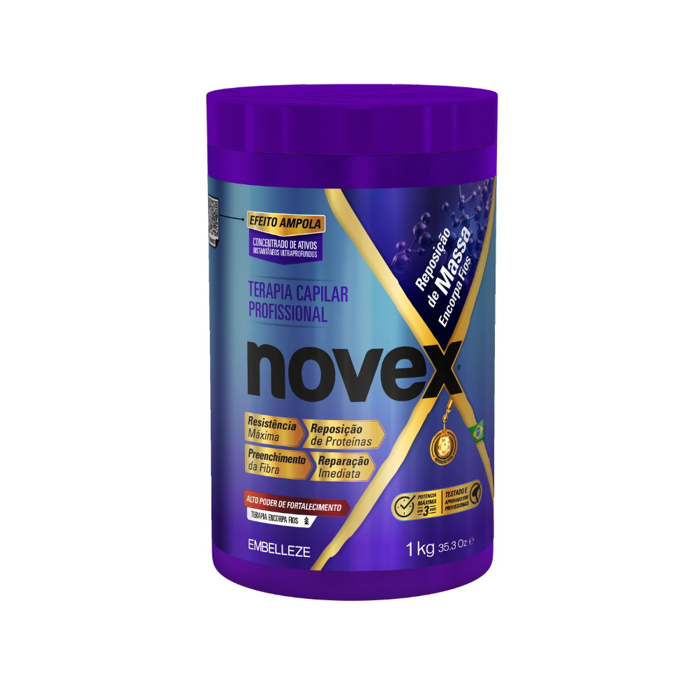 Novex Reposição de Massa Máscara 1kg, embalagem Terapia Capilar Profissional