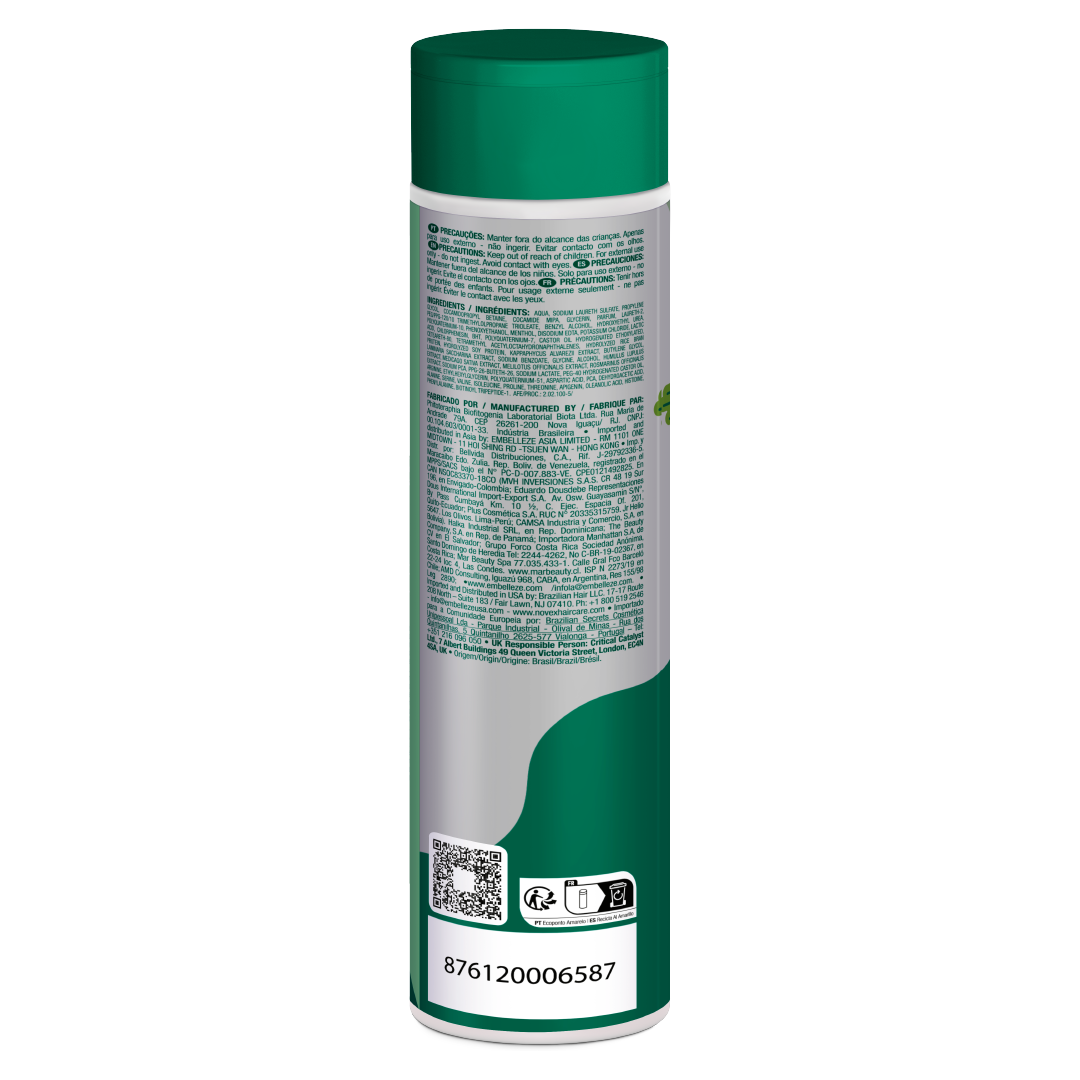 Novex Turbo Boost Shampoo Antiqueda 300ml, rótulo com ingredientes