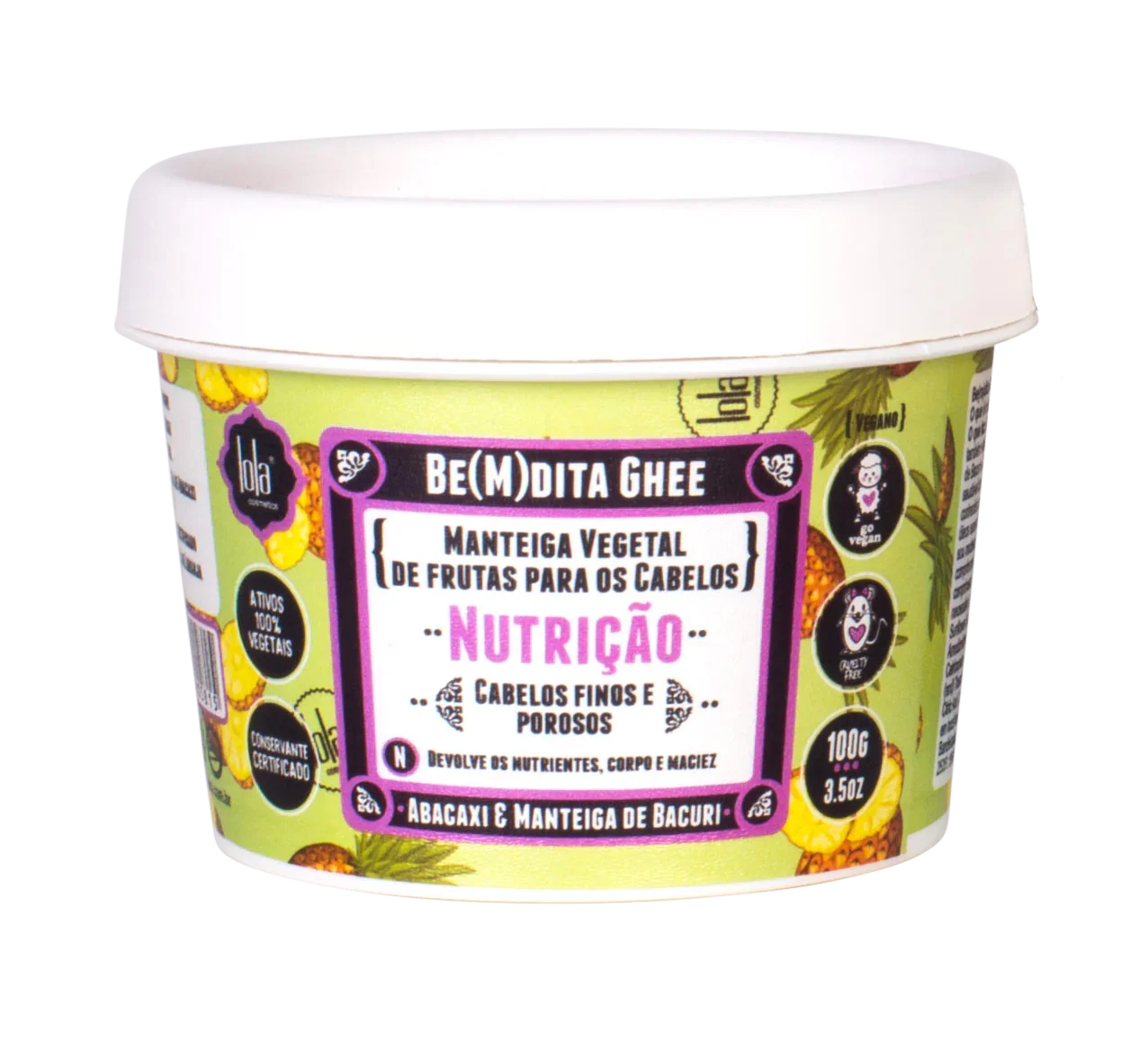 Lola Be(M)Dita Ghee Máscara Nutrição Abacaxi E Manteiga De Bacuri 100g - Ilha dos cosméticos