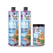 Pack Oh My! Brazilian Mania Amazon Secrets: shampoo, condicionador e máscara de 1 L e 1 kg