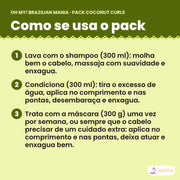 Como se usa o Pack Coconut Curls: shampoo, condicionador e máscara