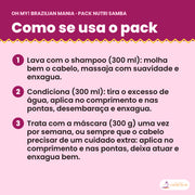 Como se usa o Pack Nutri Samba: shampoo, condicionador e máscara