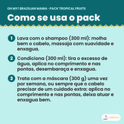 Como se usa o Pack Tropical Fruits: shampoo, condicionador e máscara