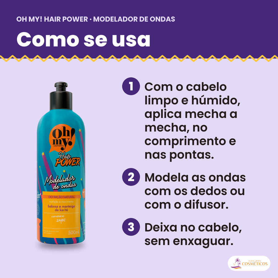 Como se usa o Modelador de Ondas Hair Power Oh My!: aplicar mecha a mecha, modelar as ondas e deixar no cabelo