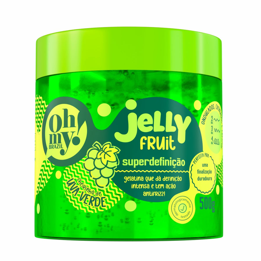 Oh My! Jelly Fruit Superdefinição Gelatina de Uva Verde Antifrizz 500g